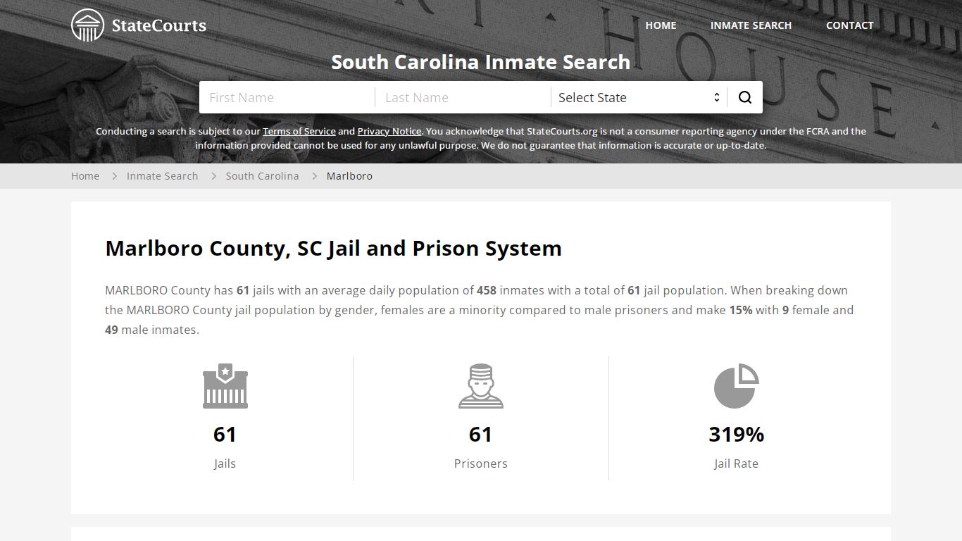 Marlboro County, SC Inmate Search - StateCourts